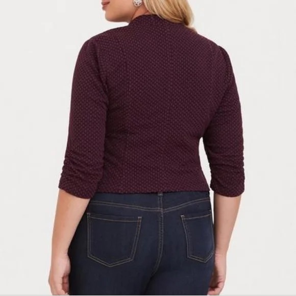 Torrid Purple Jacquard Knit Blazer Zipper Plus Size 4X NWT - Picture 4 of 11